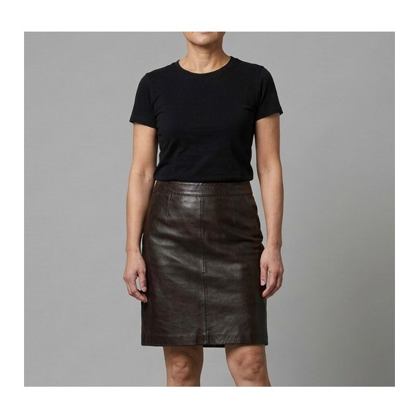 BTF - Skindnederdel  - Style: 10.0102 - Dark Brown- Brun