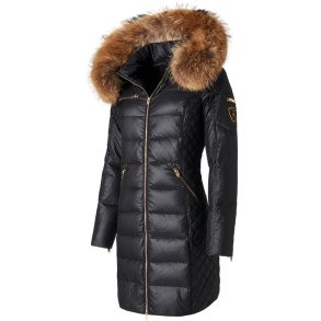 Ciara-Lustrous Nylon - Black - Faux Fur