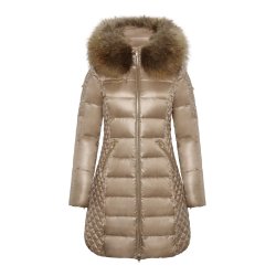 Ciara - Lustrous Nylon - Nougat - Raccoon Fur