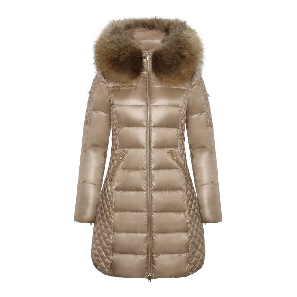 Ciara - Lustrous Nylon - Nougat - Raccoon Fur