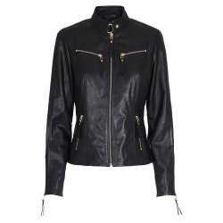 Butterfly Dame Skindjakke - 10.245 - Sort - Guld Lynl�s