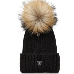 Pom Pom Beanie - Sort - Natur - Raccoon
