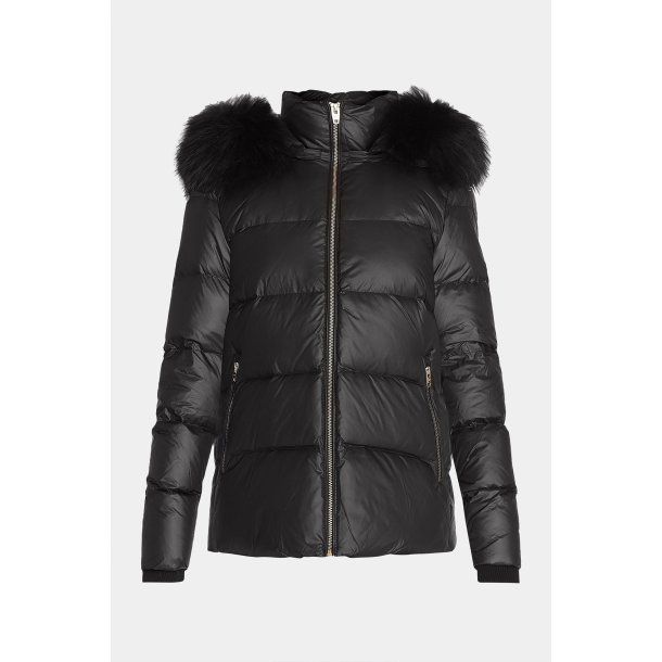Sassy  - Black - Natural Raccoon Fur