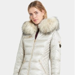 Ciara -  Moonbeam - Light Beige - Raccoon Fur 