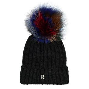 Pom Pom Beanie - Sort - Multi - Raccoon