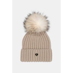 Pom Pom Beanie - Taupe - Artic - Raccoon