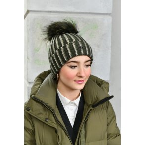 Hat Pom Pom X - Rockandblue - Army - Gold - Raccoon