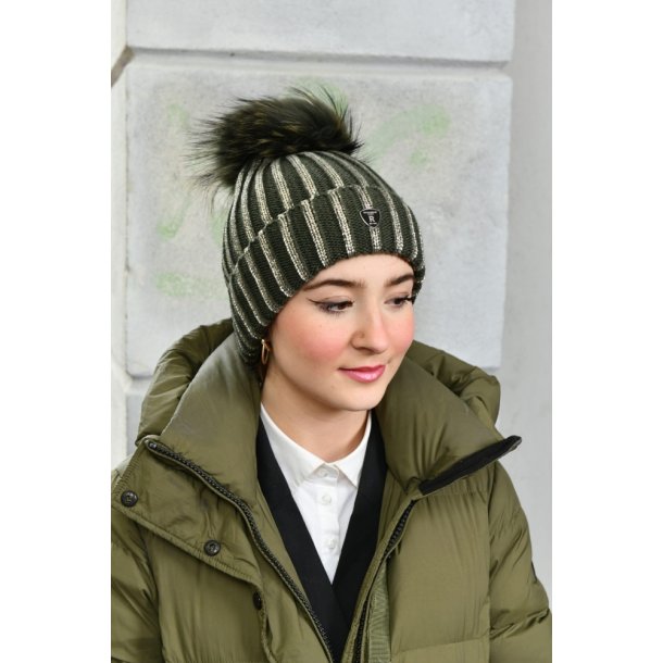 Hat Pom Pom X - Rockandblue - Army - Gold - Raccoon